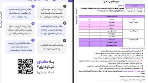 دانلود پی دی اف کتاب ادبیات فارسی دهم PDF