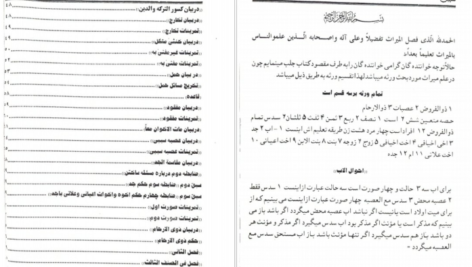 دانلود پی دی اف کتاب ضابطه میراث مشهور بتسهیل سراجی فارسی مولوی ولی محمد PDF