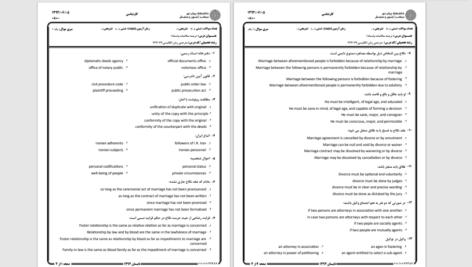 دانلود پی دی اف کتاب نمونه سوالات ترجمه مکاتبات و اسناد PDF