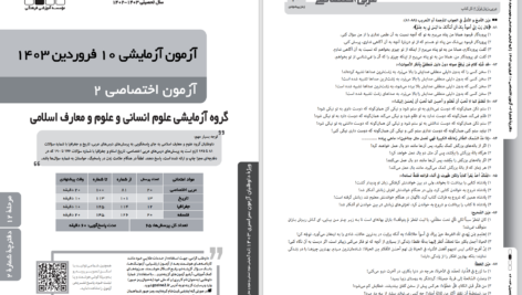 دانلود پی دی اف آزمون آزمایشی گزینه 2 گروه انسانی 10 فروردین 1403 PDF
