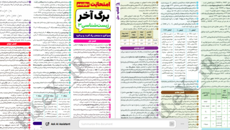دانلود پی دی اف کتاب امتحانت دوازدهم برگه آخر زیست شناسی3 PDF