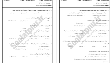 دانلود پی دی اف کتاب نمونه سوالات تفسیر موضوعی قرآن کریم دانشگاه پیام نور PDF