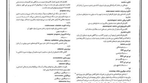 دانلود پی دی اف جزوه لغات تخصصی روانشناسی PDF