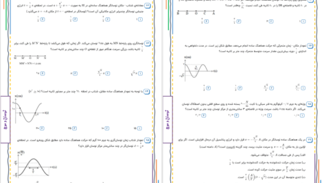 دانلود پی دی اف نمونه سوالات مبحث نوسان و موج امیر قضاتی PDF