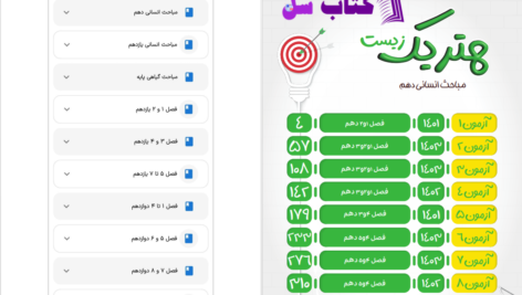 دانلود پی دی اف کتاب هتریک زیست مباحث انسانی دهم PDF