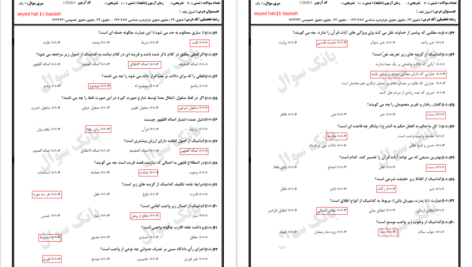 دانلود پی دی اف سوالات اصول فقه یک دانشگاه پیام‌نور PDF