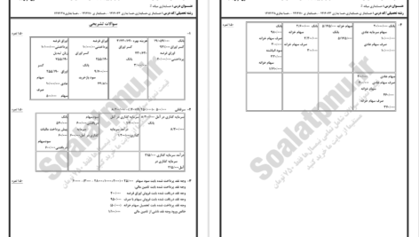 دانلود پی دی اف نمونه سوالات حسابداری میانه 2 دانشگاه پیام‌نور PDF
